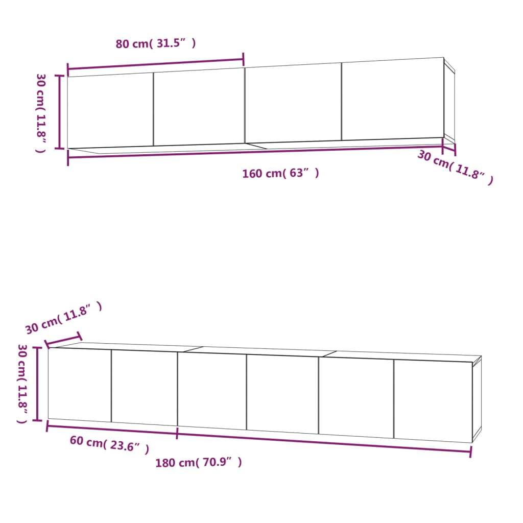 5-tlg. TV-Schrank-Set Sonoma-Eiche Holzwerkstoff