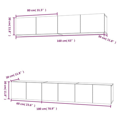 5-tlg. TV-Schrank-Set Sonoma-Eiche Holzwerkstoff