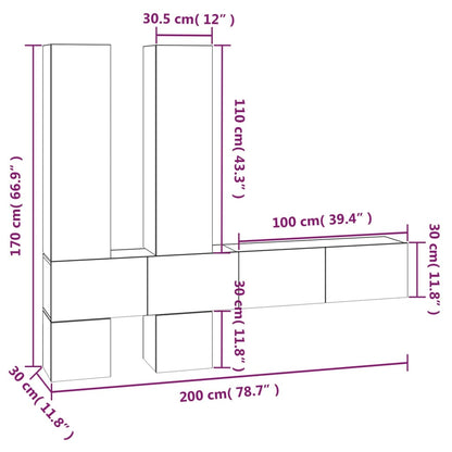 TV-Wandschrank Sonoma-Eiche Holzwerkstoff