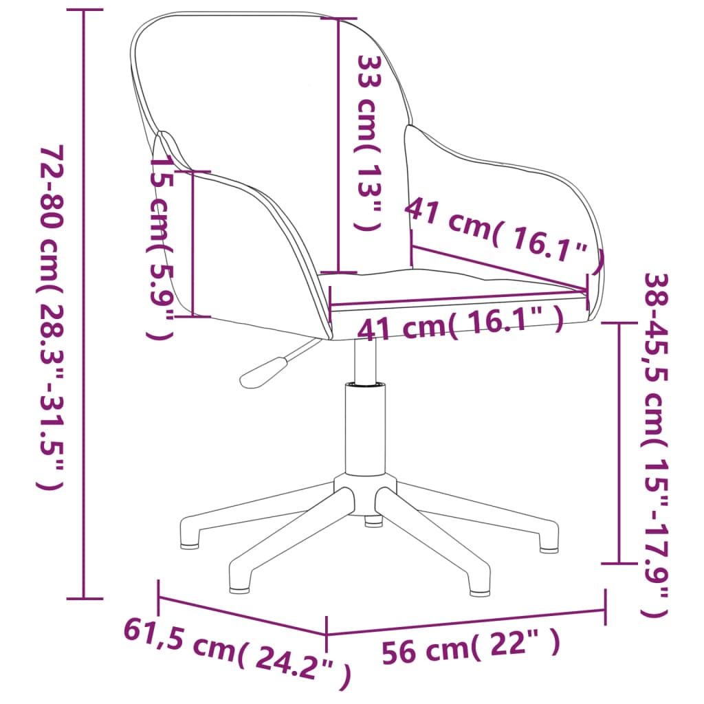 Bürostuhl Drehbar Rosa Samt