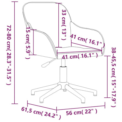 Bürostuhl Drehbar Creme Samt