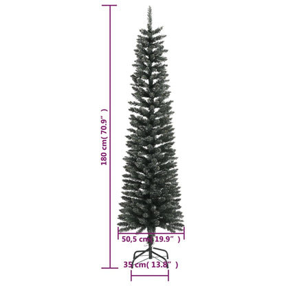 Künstlicher Weihnachtsbaum mit Ständer Schlank Grün 180 cm PVC