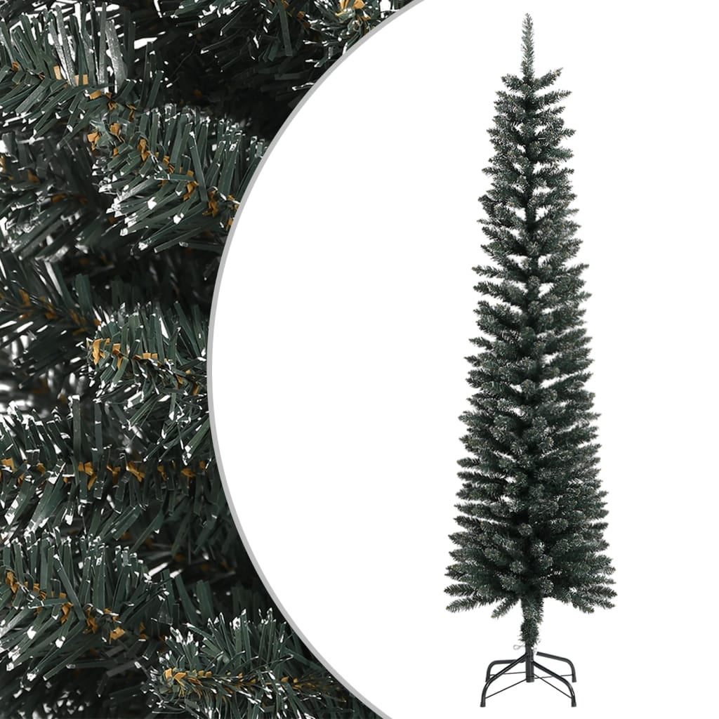 Künstlicher Weihnachtsbaum mit Ständer Schlank Grün 210 cm PVC