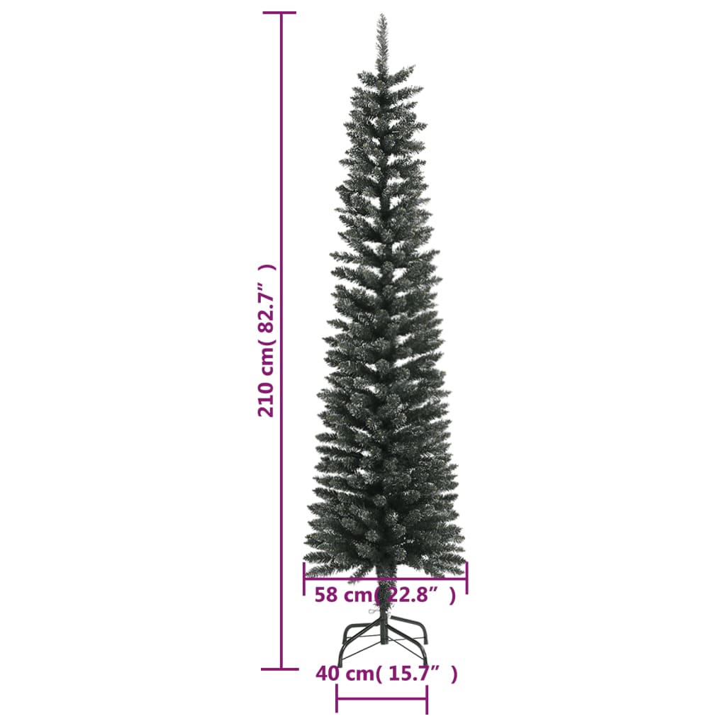 Künstlicher Weihnachtsbaum mit Ständer Schlank Grün 210 cm PVC