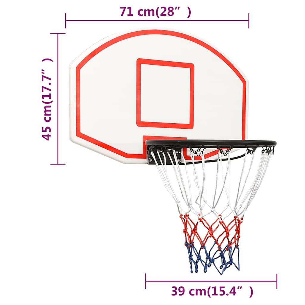 Basketballkorb Weiß 71x45x2 cm Polyethylen