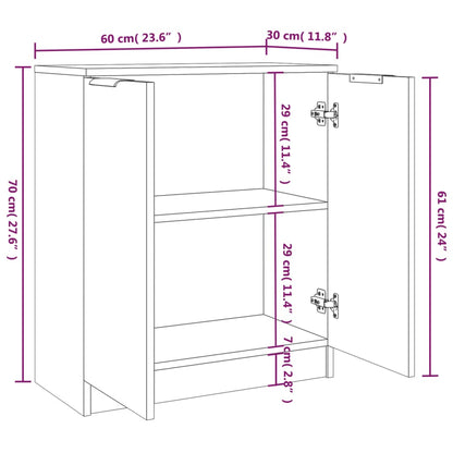 Sideboards 2 Stk. Grau Sonoma 60x30x70 cm Holzwerkstoff