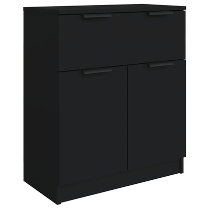 3-tlg. Sideboards Schwarz Holzwerkstoff