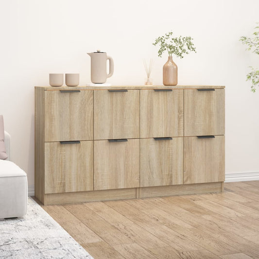 Sideboards 2 Stk. Sonoma-Eiche 60x30x70 cm Holzwerkstoff