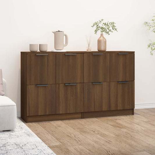 Sideboards 2 Stk. Braun Eichen-Optik 60x30x70 cm Holzwerkstoff