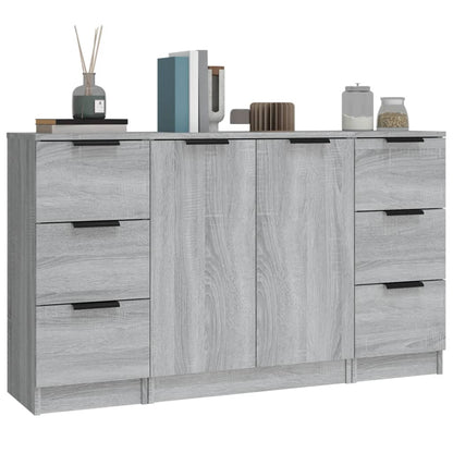 Sideboards 3 Stk. Grau Sonoma Holzwerkstoff