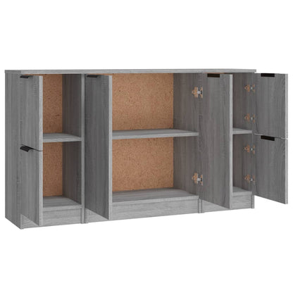 Sideboards 3 Stk. Grau Sonoma Holzwerkstoff