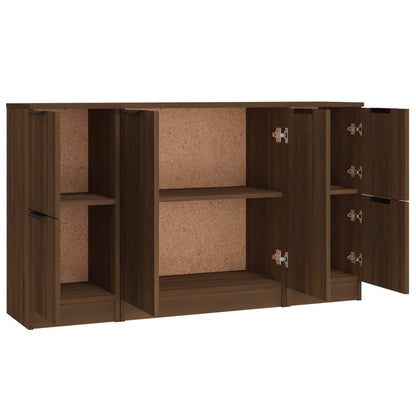 Sideboards 3 Stk. Braun Eichen-Optik Holzwerkstoff