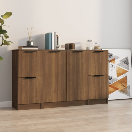 Sideboards 3 Stk. Braun Eichen-Optik Holzwerkstoff