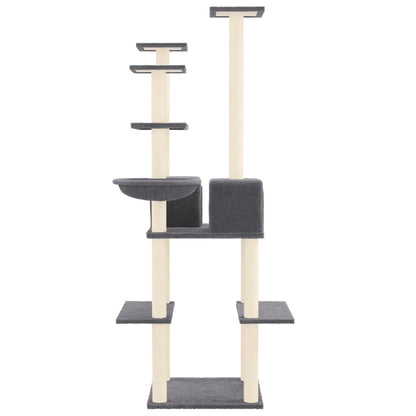 Kratzbaum mit Sisal-Kratzsäulen Dunkelgrau 167 cm