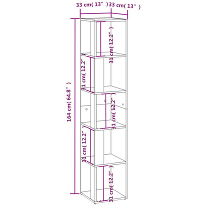 Eckregal Braun Eichen-Optik 33x33x164,5 cm Holzwerkstoff