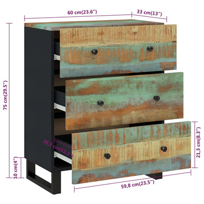 Sideboard 60x33x75 cm Altholz Massiv