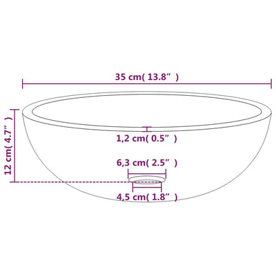 Waschbecken Hartglas 35x12 cm Transparent