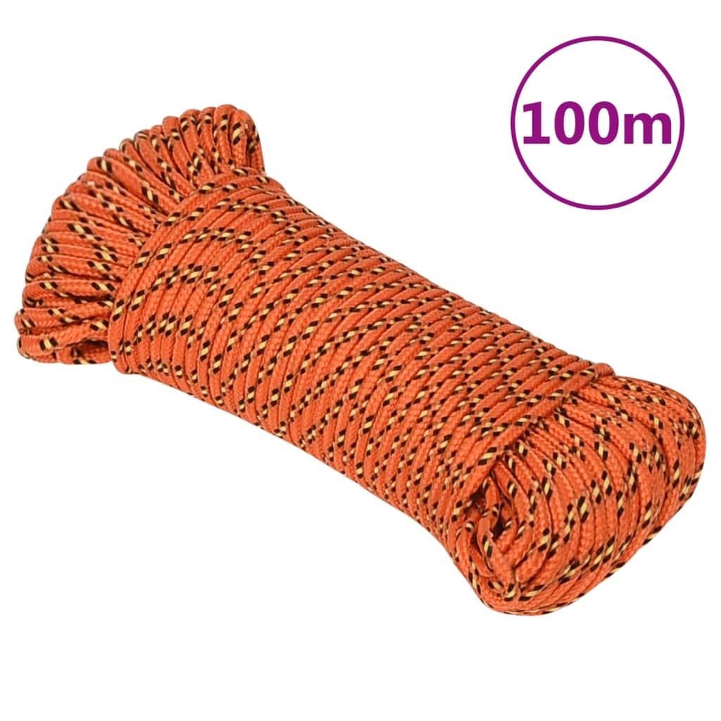 Bootsseil Orange 4 mm 100 m Polypropylen