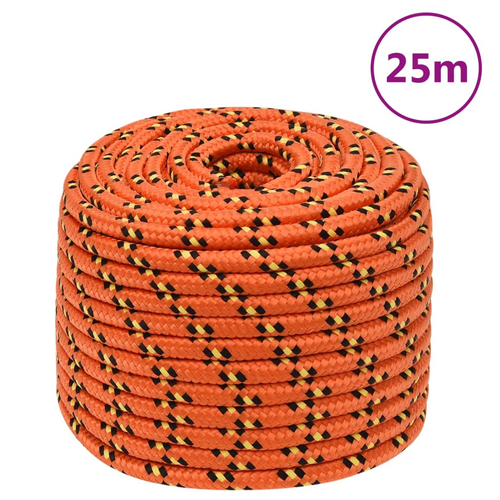 Bootsseil Orange 12 mm 25 m Polypropylen