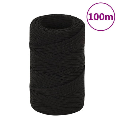 Arbeitsseil Schwarz 2 mm 100 m Polyester