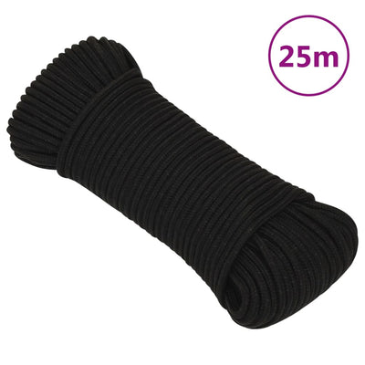 Arbeitsseil Schwarz 4 mm 25 m Polyester