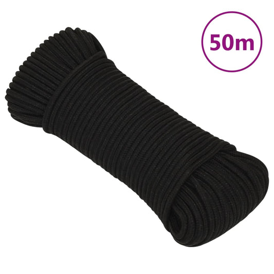 Arbeitsseil Schwarz 4 mm 50 m Polyester