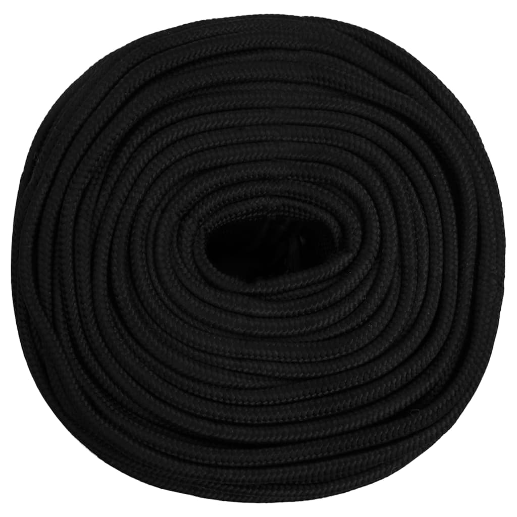 Arbeitsseil Schwarz 6 mm 50 m Polyester