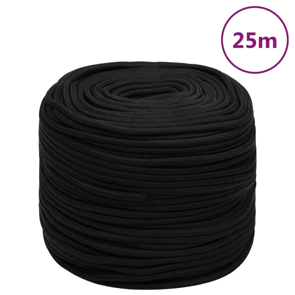 Arbeitsseil Schwarz 8 mm 25 m Polyester