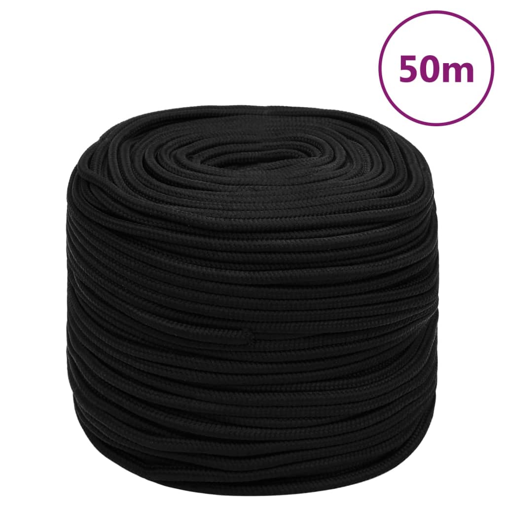 Arbeitsseil Schwarz 8 mm 50 m Polyester