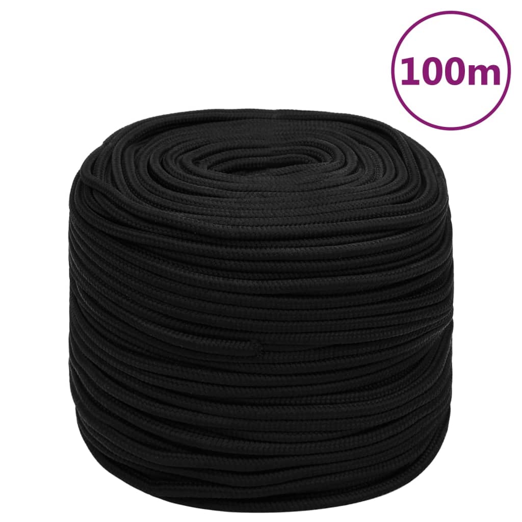 Arbeitsseil Schwarz 10 mm 100 m Polyester