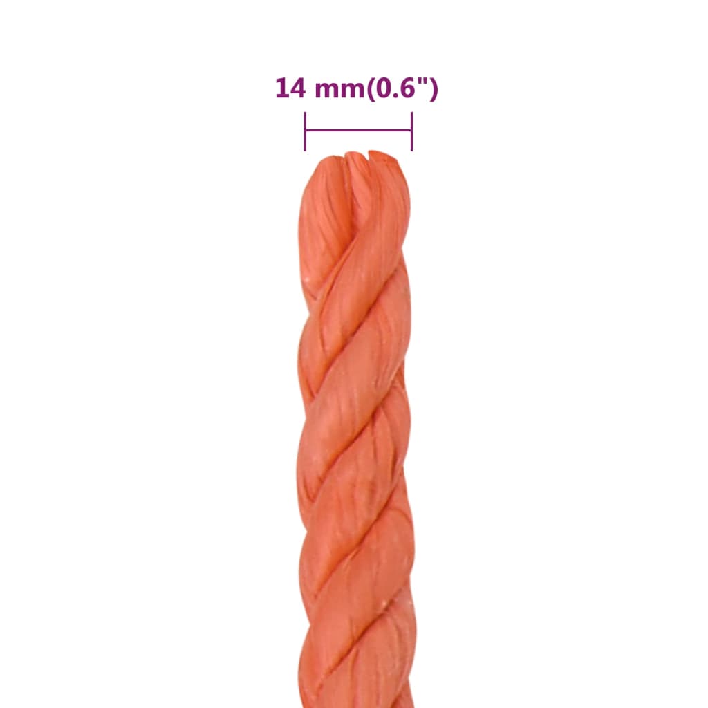 Arbeitsseil Orange 14 mm 25 m Polypropylen