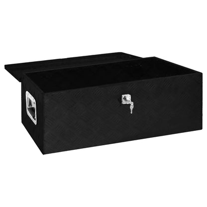 Aufbewahrungsbox Schwarz 80x39x30 cm Aluminium