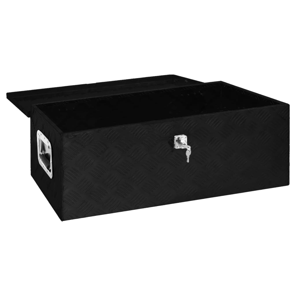 Aufbewahrungsbox Schwarz 90x47x33,5 cm Aluminium