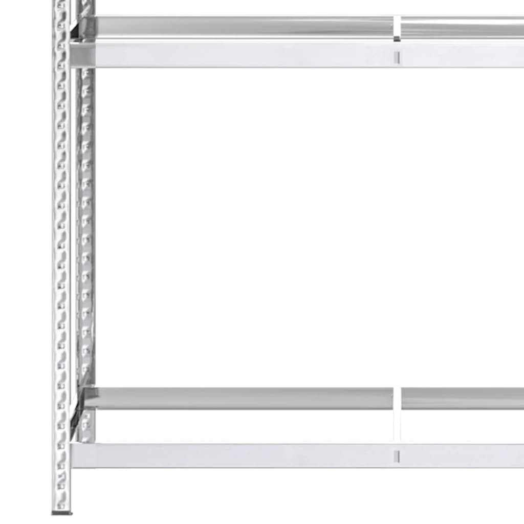 Reifenregal mit 2 Böden Silbern 110x40x180 cm Stahl