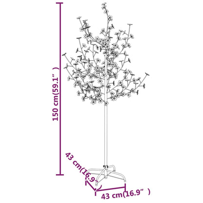 LED-Baum mit Kirschblüten Warmweiß 120 LEDs 150 cm