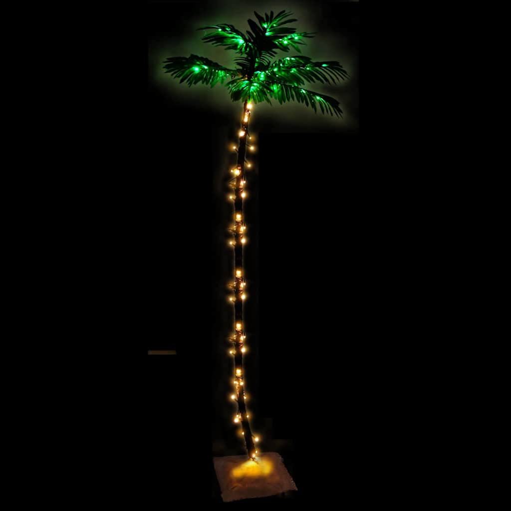 Künstliche Palme mit 136 LEDs Warmweiß 220 cm