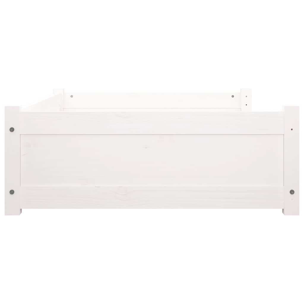 Hundebett Weiß 95,5x65,5x28 cm Massivholz Kiefer