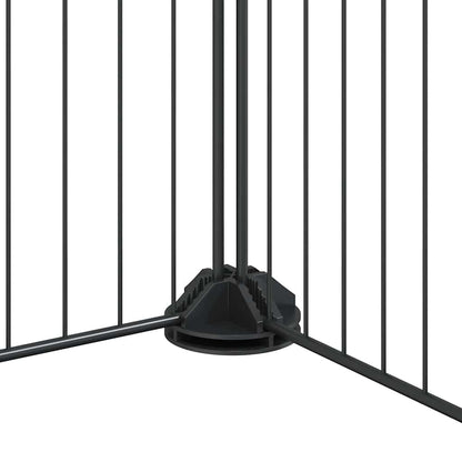 Gabbia per animali domestici a 12 pannelli con porta, nera, 35x35 cm, acciaio