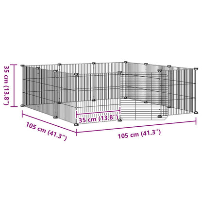 Gabbia per animali domestici a 12 pannelli con porta, nera, 35x35 cm, acciaio