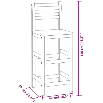 Barhocker 6 Stk. Massivholz Akazie