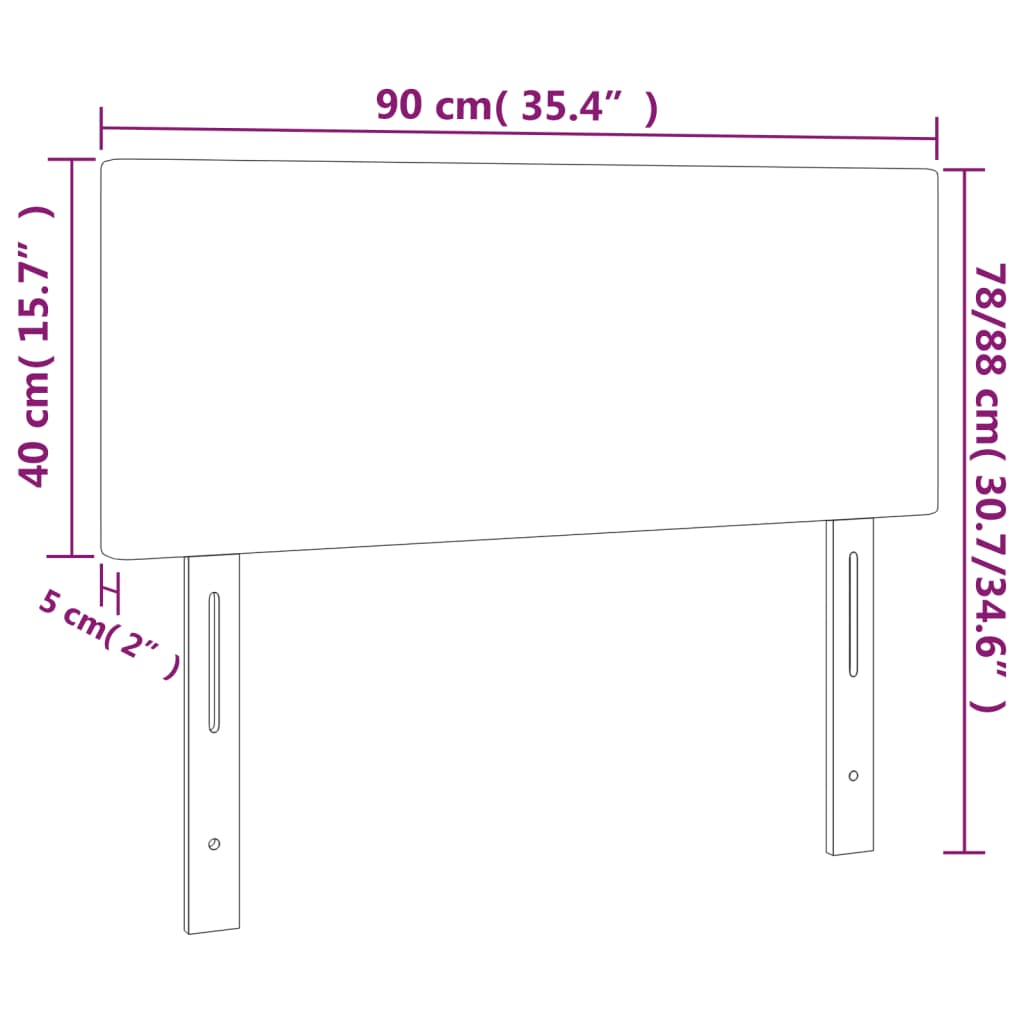 Kopfteil Taupe 90x5x78/88 cm Stoff