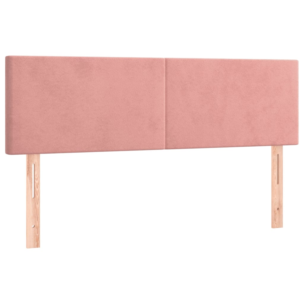 Kopfteile 2 Stk. Rosa 72x5x78/88 cm Samt