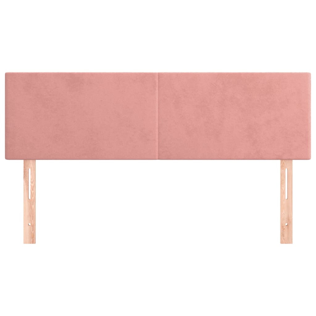 Kopfteile 2 Stk. Rosa 72x5x78/88 cm Samt