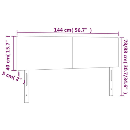 Kopfteile 2 Stk. Rosa 72x5x78/88 cm Samt