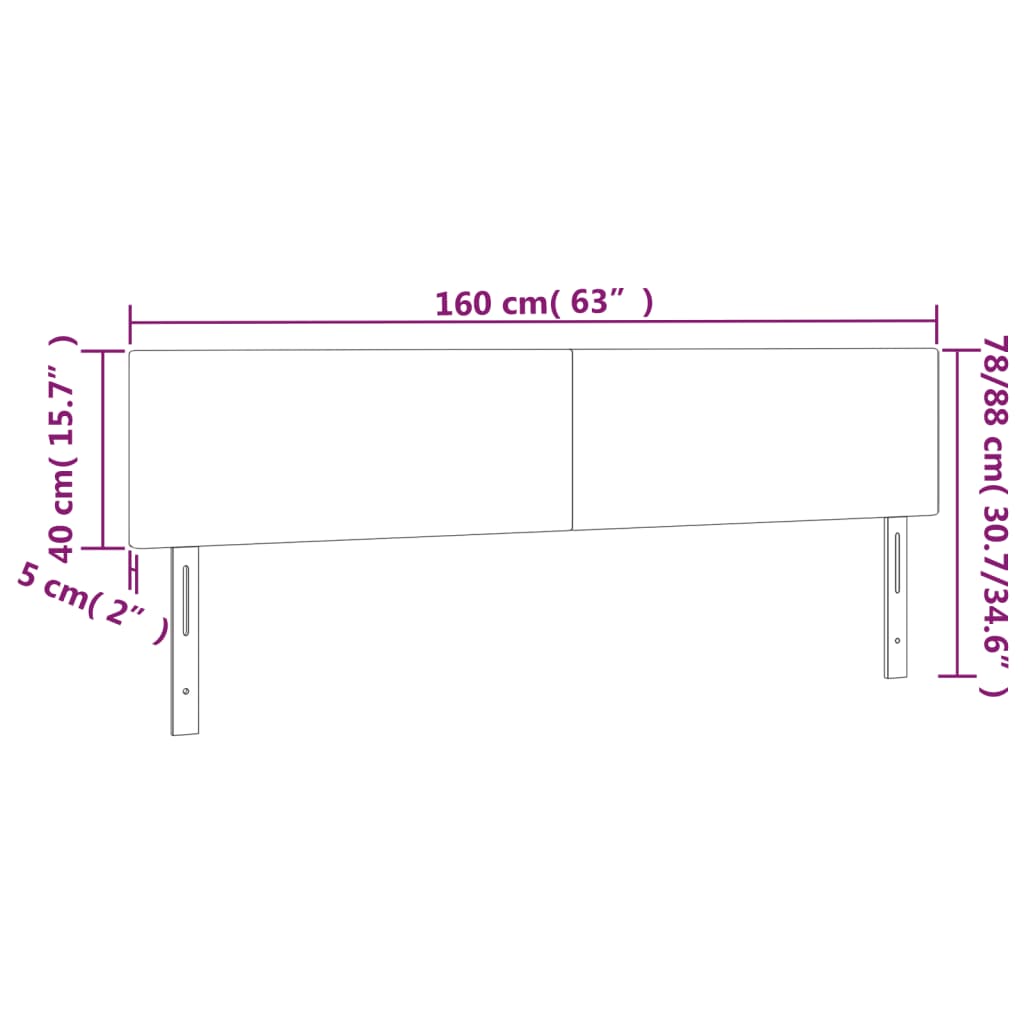 Kopfteile 2 Stk. Blau 80x5x78/88 cm Stoff