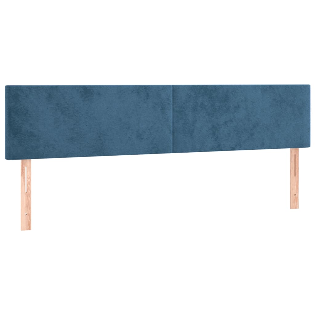 Kopfteile 2 Stk. Dunkelblau 80x5x78/88 cm Samt