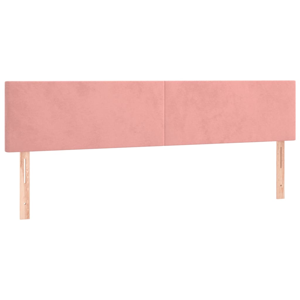 Kopfteile 2 Stk. Rosa 80x5x78/88 cm Samt