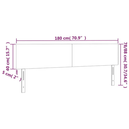 Kopfteile 2 Stk. Dunkelgrau 90x5x78/88 cm Stoff