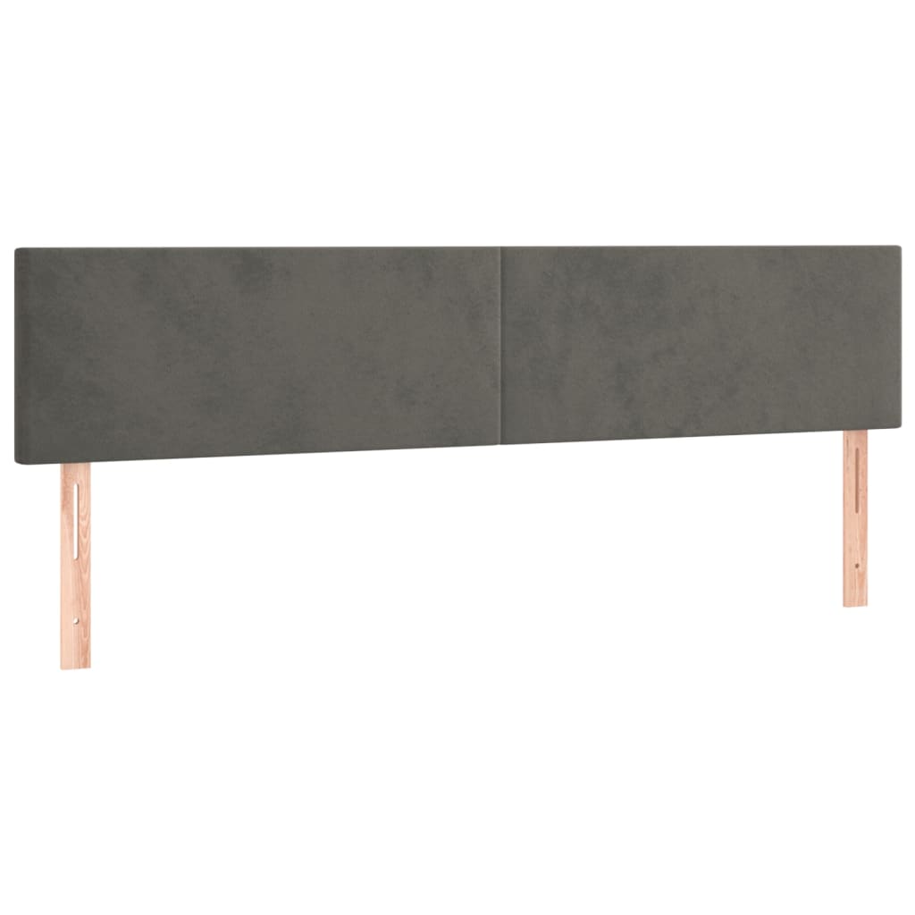 Kopfteile 2 Stk. Dunkelgrau 90x5x78/88 cm Samt