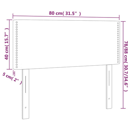 Kopfteil Schwarz 80x5x78/88 cm Samt